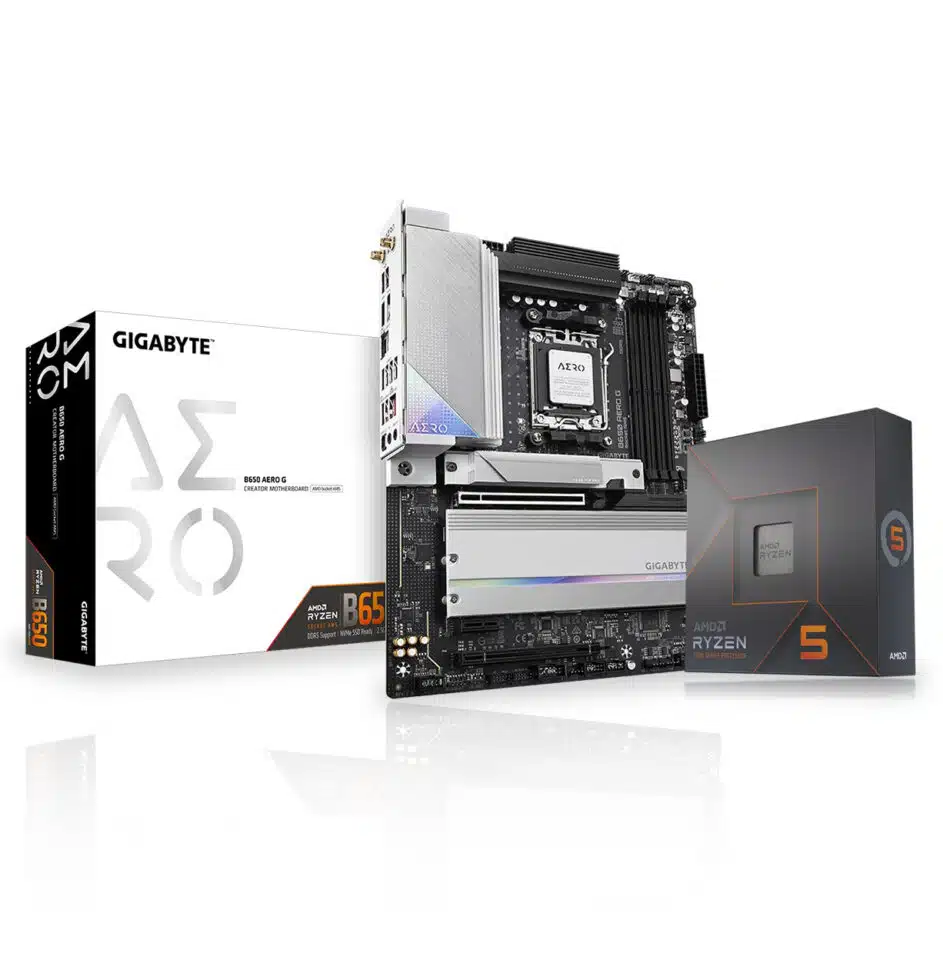 AMD Ryzen 5 7600X Gigabyte B650 Aero G Motherboard And Processor