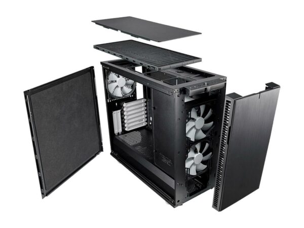 Fractal Design Define R6 Brushed Aluminum/Steel ATX Silent Modular Tempered Glass Computer Case Black - Chassis