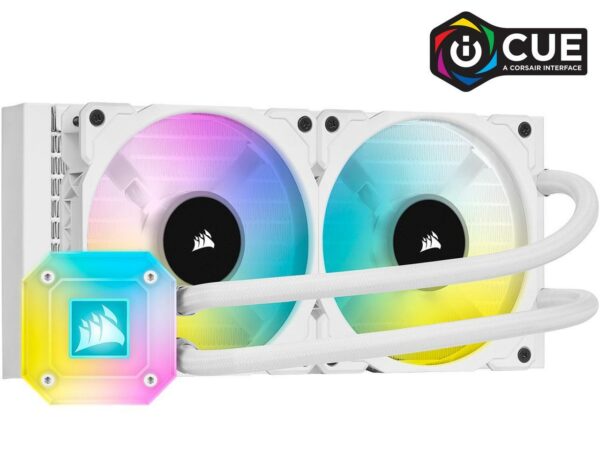 Corsair iCUE H100i Elite Capellix 240mm Radiator Liquid CPU Cooler White CW-9060050-WW - AIO Liquid Cooling System