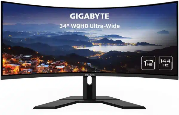 Gigabyte G34WQC 34" 144HZ 3440 x 1440 1MS FreeSync Ultra-Wide Curved Gaming Monitor - Monitors