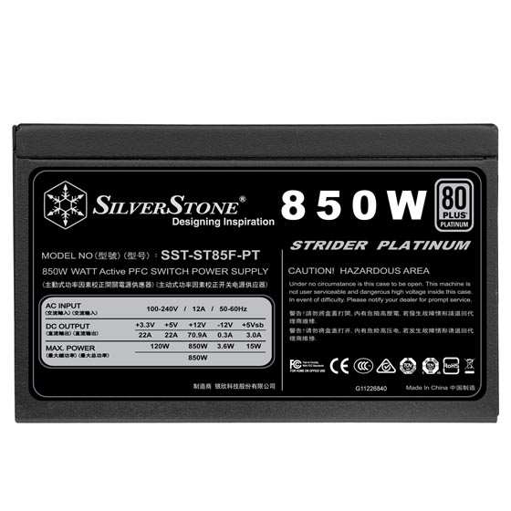 SilverStone Strider Platinum 850W Power Supply - Power Sources