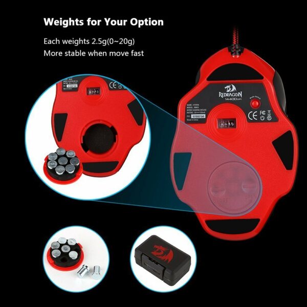 Redragon M805 Hydra 14400 DPI Programmable Gaming Mouse - Computer Accessories