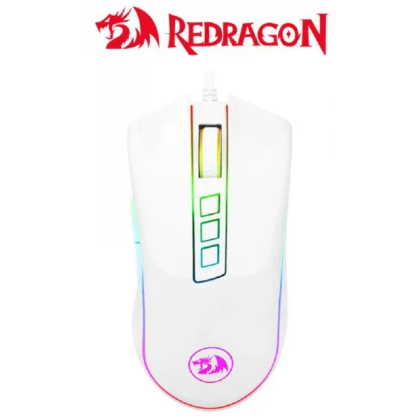 Redragon M711 COBRA Gaming Mouse RGB Color Backlit, 10,000 DPI, 7 Programmable Buttons Black | White - Computer Accessories