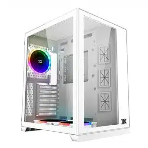 Xigmatek Aquarius S Artic White Front & Side Tempered w 3 White ARGB Fan Chassis - Chassis