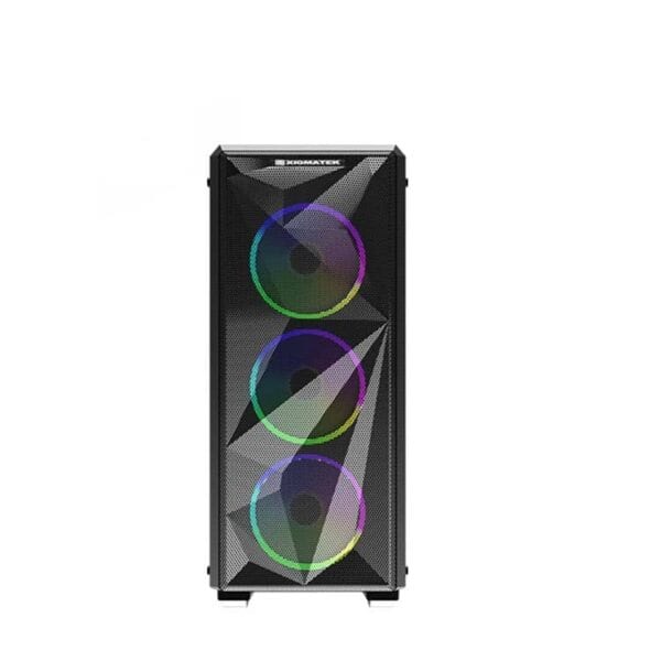 Xigmatek Beast Front Mesh & Side Tempered Design 4 x RGB Fan Chassis - Chassis