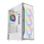 Xigmatek Gaming X Arctic (White) Metal Front with Left Tempered Design 4 RGB Fan w LED Switch Chassis