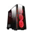 Xigmatek Astro Three Side Tempered Design 4x RED LED Fan Chassis