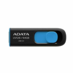 ADATA UV128 32GB | 64GB | 128GB USB 3.0 Retractable Capless Flash Drive Blue - Computer Accessories