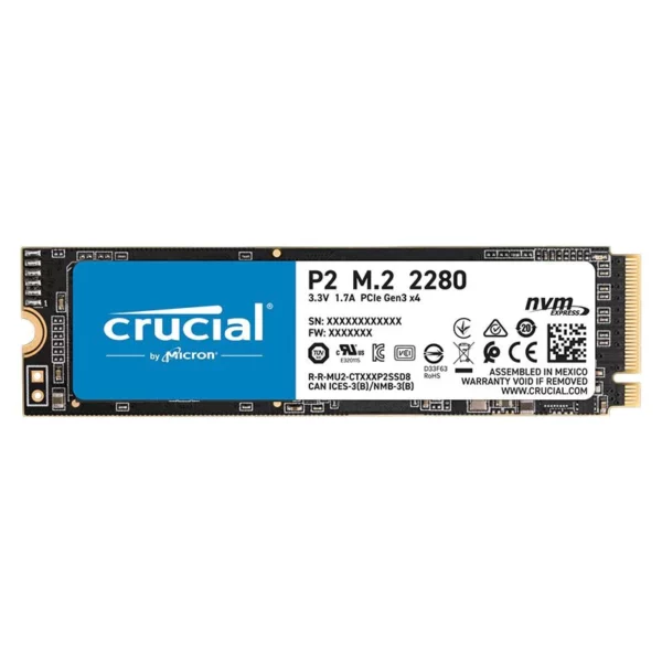 Crucial P2 2TB 3D NAND NVMe PCIe M.2 SSD CT2000P2SSD8 - Solid State Drives