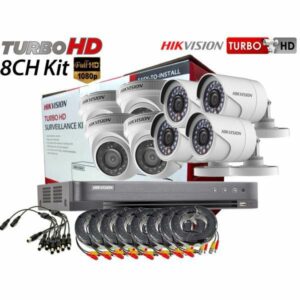 HIKVISION 1080P AHD Kit  8 Camera & 8 Channel DVR 4X Dome  4X BULLET Camera TVI-8CH4D4B-2MP - CCTV & Securities