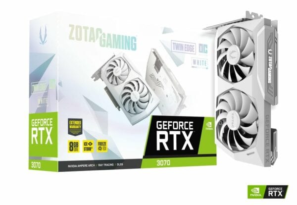 ZOTAC GAMING GeForce RTX 3070 Twin Edge OC Black | White LHR 8GB GDDR6 256-bit ZT-A30700H-10PLHR - Nvidia Video Cards