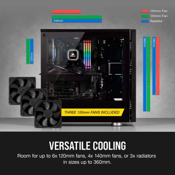Corsair 275R Airflow Tempered Glass Mid-Tower Gaming Case Black - Chassis
