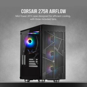 Corsair 275R Airflow Tempered Glass Mid-Tower Gaming Case Black - Chassis