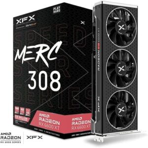 XFX Speedster MERC308 RX 6600 XT 8GB GDDR6 Black Gaming Graphics Card RX-66XT8TBDQ - AMD Video Cards