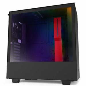 NZXT H510i Matte Black/Red ATX Mid Tower PC Gaming Case Vertical GPU Mount Tempered Glass Side Panel - Chassis