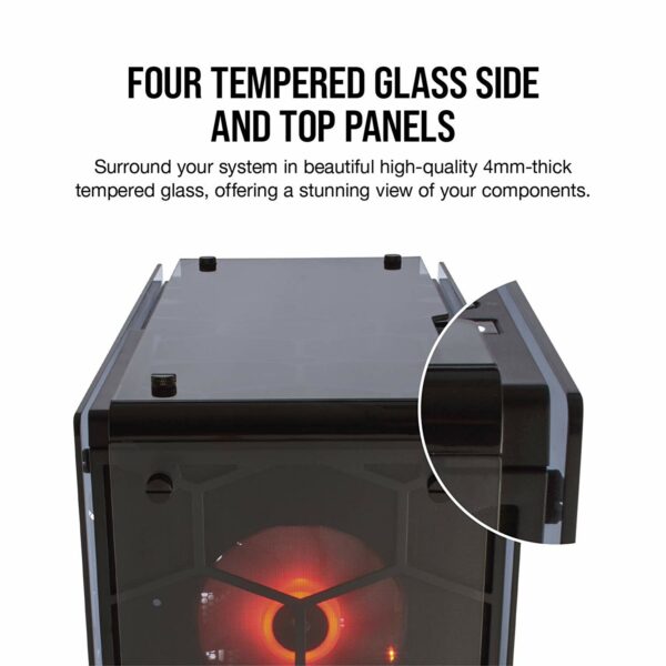 Corsair Crystal 570X RGB Mid Tower 3 RGB Fans Tempered Glass Black CC-9011098-WW - Chassis