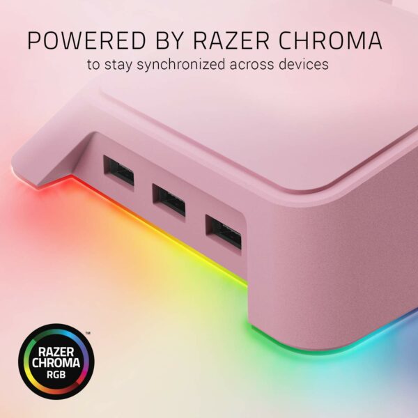 Razer Base Station Chroma -  Quartz Pink Edition- Headset Stand  RC21-01190200-R3M1 - Computer Accessories