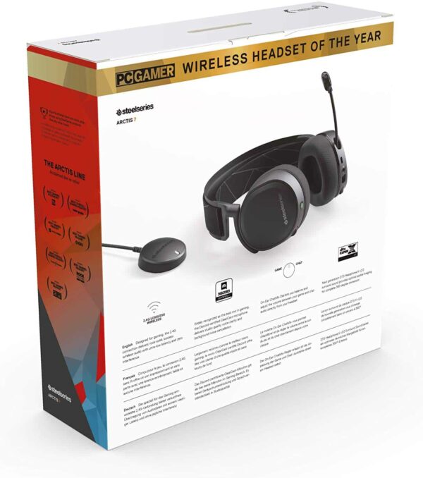 SteelSeries Arctis 7 - Lossless Wireless Gaming Headset with DTS Headphone:X v2.0 Surround - For PC and PlayStation 4 - Black - Computer Accessories