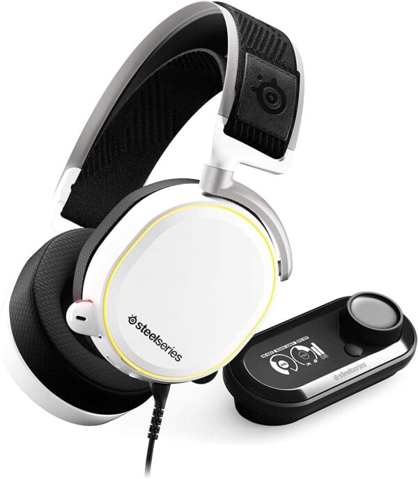 SteelSeries Arctis Pro + GameDAC Gaming Headset - Certified Hi-Res Audio System for PS4 and PC - White - Computer Accessories