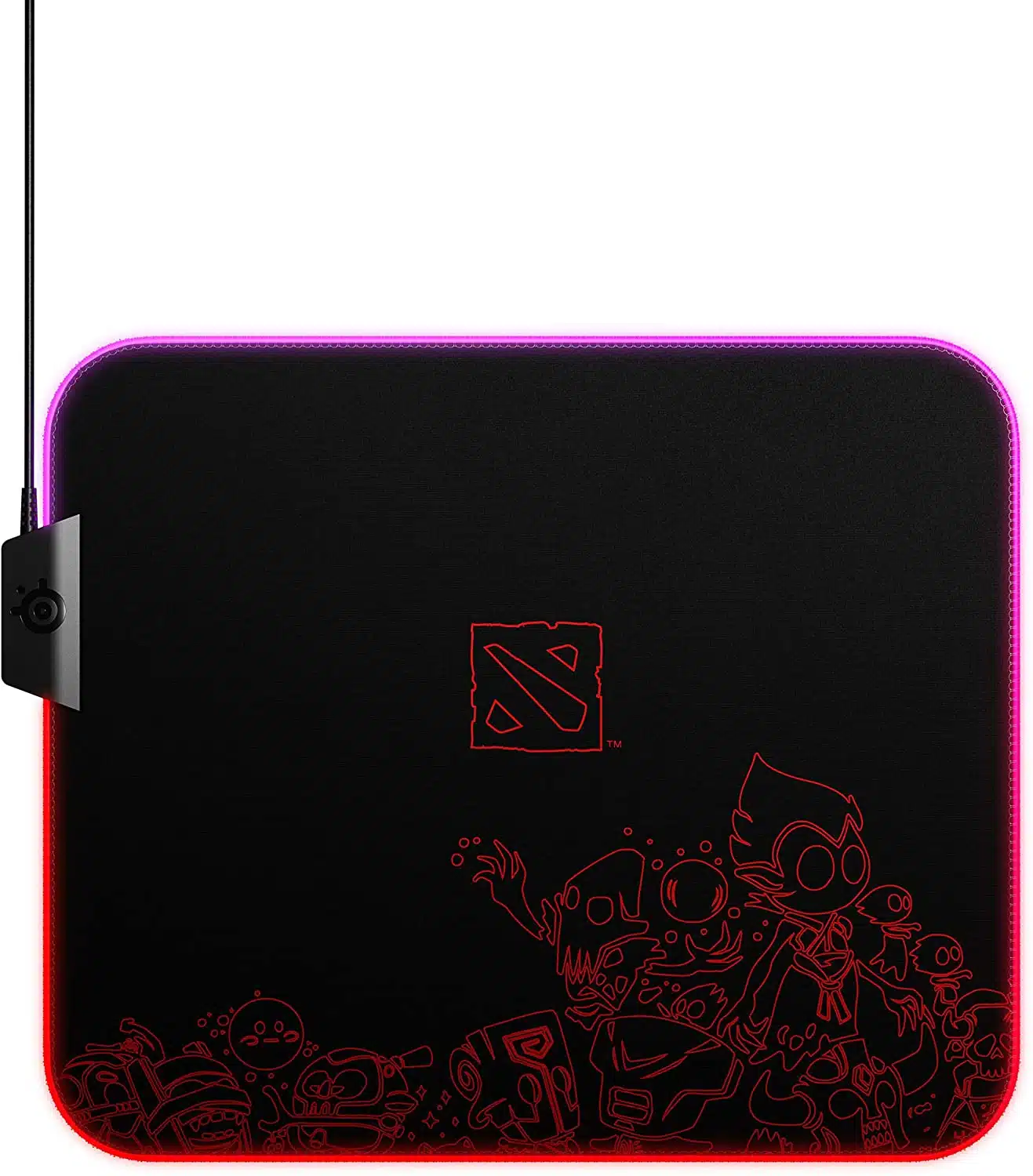SteelSeries QcK Dota 2 Edition Gaming Surface - Medium RGB Prism Cloth  Mouse Pad of All Time - Optimized for Gaming Sensors