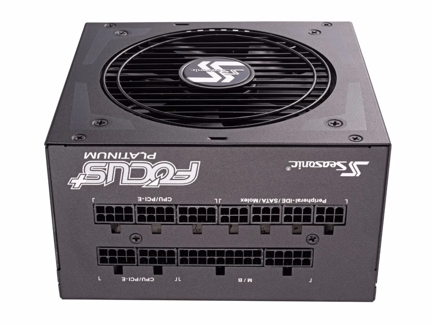 Seasonic FOCUS Plus 650 Platinum SSR-650PX 650W 80+ Platinum ATX12V & EPS12V Full Modular 120mm FDB Fan 10 Year Warranty Compact 140 mm Size Power Supply
COMPACT SIZE: 140 MM DEEP; High power output to size ratio.
FULL MODULAR: Use only the cables you need to reduce clutter and improve airflow for a better ventilated system.
80 PLUS PLATINUM: 90% efficient at 20% load, 92% efficient at 50% load, and 89% efficient at 100% load.
HYBRID SILENT FAN CONTROL: The industry's first, Seasonic patented, advanced three-phased thermal control achieves optimal between silence and cooling. This Hybrid Silent Fan Control functions in three operational stages: Fanless Mode, Silent Mode, and Cooling Mode.
10 YEAR WARRANTY: Our commitment to superior quality.