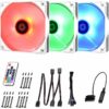 IDCooling XF12025 RGB TRIO Snow White RGB LED Case Fan Triple Pack - Cooling Systems