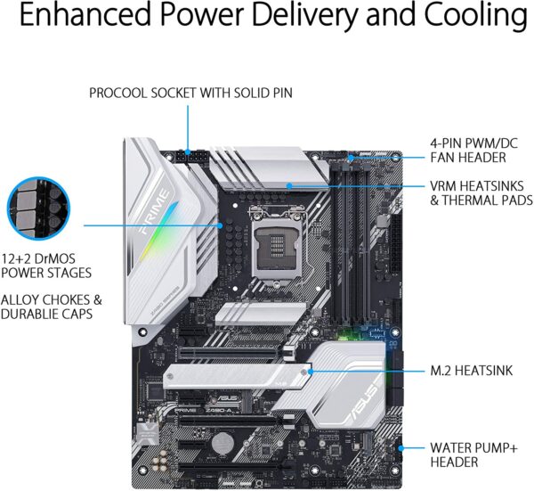 ASUS Prime Z490-A LGA 1200 (Intel 10th Gen) ATX Motherboard - Intel Motherboards