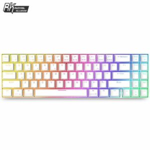 Royal KLUDGE RK71 70% Blue Switch RGB Backlit White Mechanical Gaming Keyboard Wireless - Computer Accessories