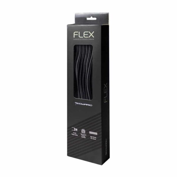 Tecware Black Gray Flex Sleeved Extension Cables - Computer Accessories