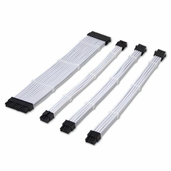 Tecware White Flex Sleeved Extension Cables - Computer Accessories