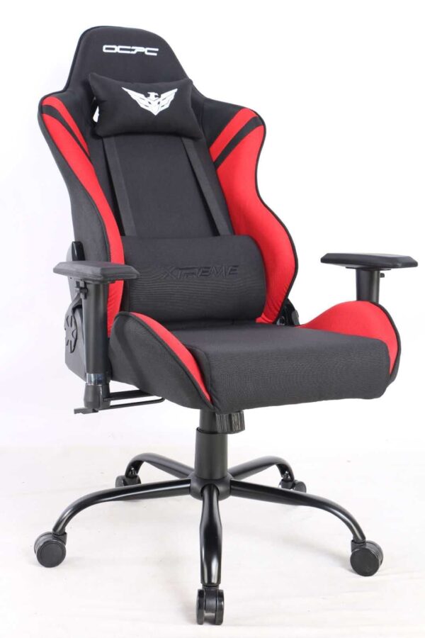 OCPC Xtreme Fabric/Steel Base/Full Recline Premium Gaming Chair Black Red - Furnitures