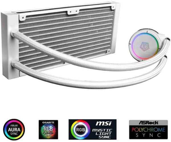 IDCooling Zoomflow 240X Snow CPU Water Cooler 5V Addressable RGB AIO Cooler - AIO Liquid Cooling System
