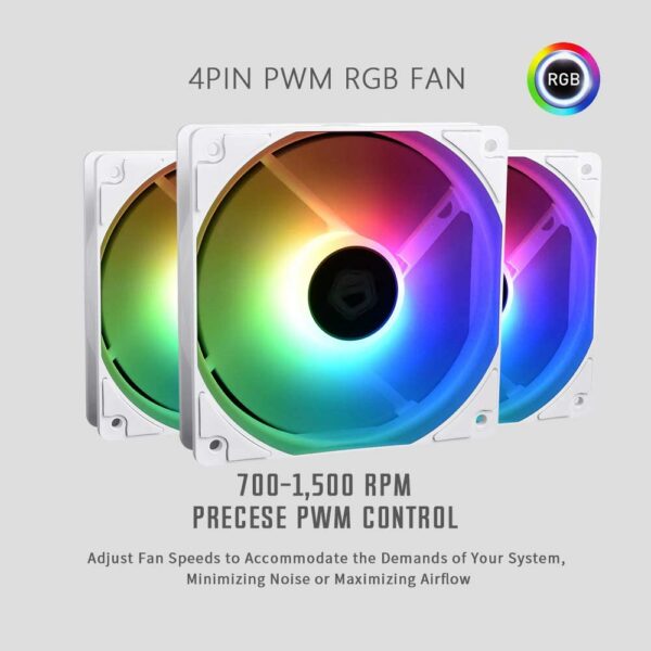 IDCooling Zoomflow 360X Snow CPU Water Cooler 5V Addressable RGB AIO Cooler - AIO Liquid Cooling System