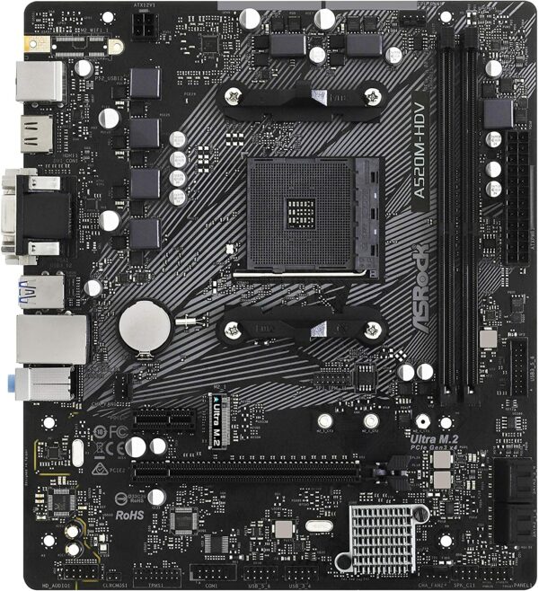 ASRock A520M-HDV AM4 Ryzen Motherboard - AMD Motherboards