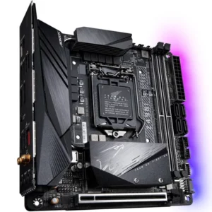 Gigabyte Z490I Aorus Ultra ITX MotherboardGigabyte Z490I Aorus Ultra ITX
<ul>
 	<li>Supports 10th Gen Intel® Core™ Processors and 11th Gen Intel® Core™ Processors(with BIOS update)</li>
 	<li>Dual Channel Non-ECC Unbuffered DDR4, 2DIMMs</li>
 	<li>Direct 8+1 Phases Digital VRM Solution with 90A Smart Power Stage</li>
 	<li>Extended MOSFET Heatsink and Multi-Layered PCH M.2 Heatsink with Heatpipes</li>
 	<li>Onboard Intel® WiFi 6 802.11ax 2T2R & BT 5 with AORUS Antenna</li>
 	<li>Blazing Fast Intel® 2.5GbE LAN with cFosSpeed</li>
 	<li>AMP-UP Audio with ALC1220-VB for Rear 120dB SNR</li>
 	<li>RGB FUSION 2.0 with Addressable LED & RGB LED Strips</li>
 	<li>Q-Flash Plus Update BIOS without Installing the CPU, Memory and Graphics Card</li>
</ul>