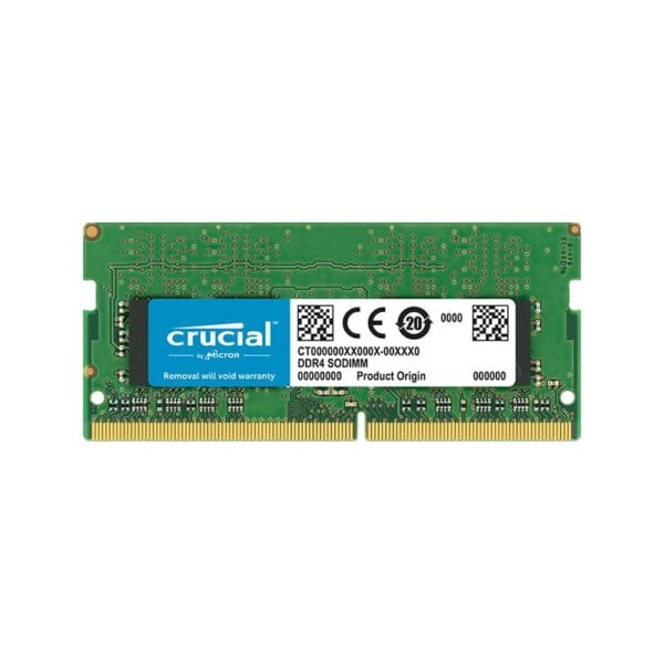 Crucial 8GB DDR4-3200 SODIMM Laptop RAMSpecifications: Speed - DDR4-3200 CAS latency - 22 DRAM family - Crucial Density - 8GB Brand - Crucial Module type - SODIMM Extended timings - 22-22-22 Form factor - N/A Technology - DDR4 Voltage - 1.2V PC speed - PC4-25600 Kit Qty - 1 DIMM type - Unbuffered