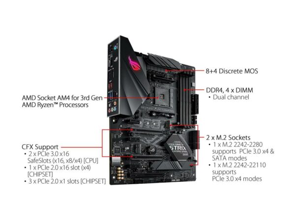 ASUS ROG Strix B450-F Gaming II AMD AM4 Ryzen 5000, 3rd Gen Ryzen ATX Gaming Motherboard - AMD Motherboards