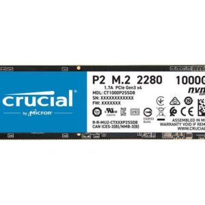Crucial P2 1000GB CT1000P2SSD8 M.2 2280 NVMe PCIe SSD -  1TB 2,400 MB/s Read, 1,800 MB/s Write Gen 3 x4 - BTZ Flash Deals