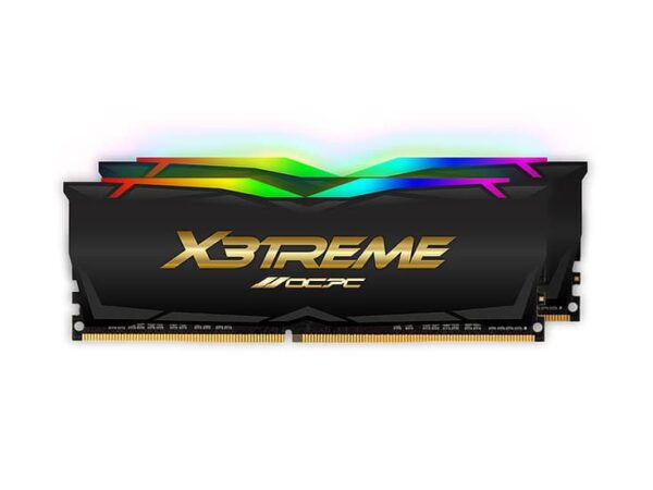 OCPC X3TREME RGB 16GB 2x8GB DDR4 3600MHz Desktop Memory  Black Gold Edition - Desktop Memory