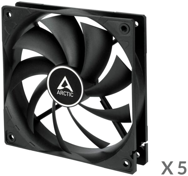 ARCTIC F12 PWM PST Case Fan (5 Pack) (Black/Black) ACFAN00250A - Cooling Systems