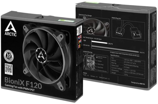 ARCTIC BioniX F120 Gaming Case Fan (White/Black) ACFAN00093A - Cooling Systems