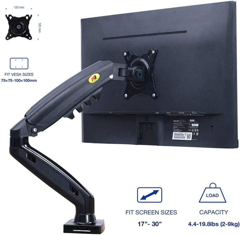North Bayou F80 Monitor Desk Mount Stand Full Motion Swivel Arm with