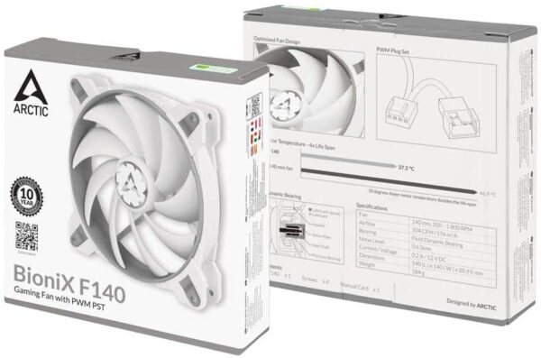 ARCTIC BioniX F140 Gaming Case Fan (Grey/White) ACFAN00162A - Cooling Systems