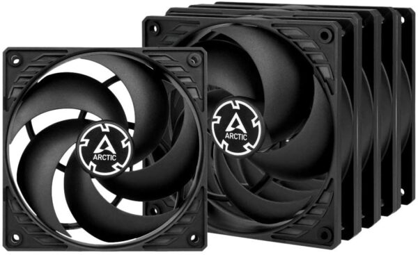 ARCTIC P12 PWM PST Value Pack 120MM Case Fan Five Pack Black/Black - Cooling Systems