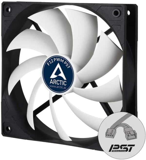 ARCTIC F12 PWM PST Case Fan (Black/White) - Cooling Systems