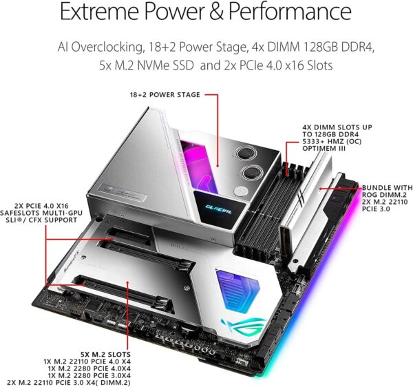 Asus ROG Maximus XIII Extreme Glacial (WiFi 6E) Z590 LGA 1200(Intel 11th) EATX Gaming Motherboard - Intel Motherboards