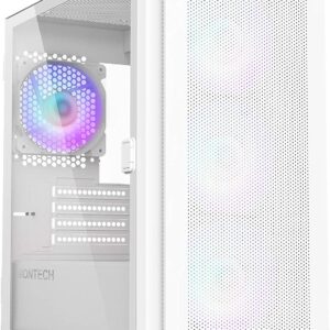 Montech AIR 100 ARGB White Micro-ATX Tower with Four ARGB Fans - Chassis