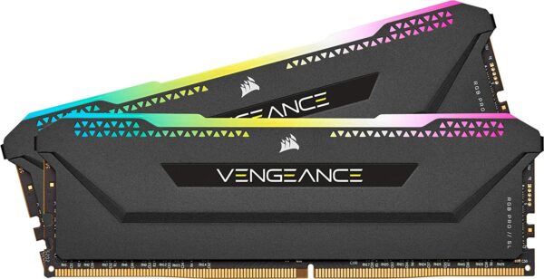 Corsair Vengeance RGB PRO SL 16GB (2x8GB) DDR4 3200Mhz C16 Memory Kit CS-CMH16GX4M2E3200C16 Black - Desktop Memory
