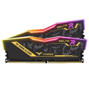 TEAMGROUP TForce Delta Black | White | TUF DDR4 32GB 2x16GB 3200MHz CL16 RGB Desktop Gaming Memory - Desktop Memory