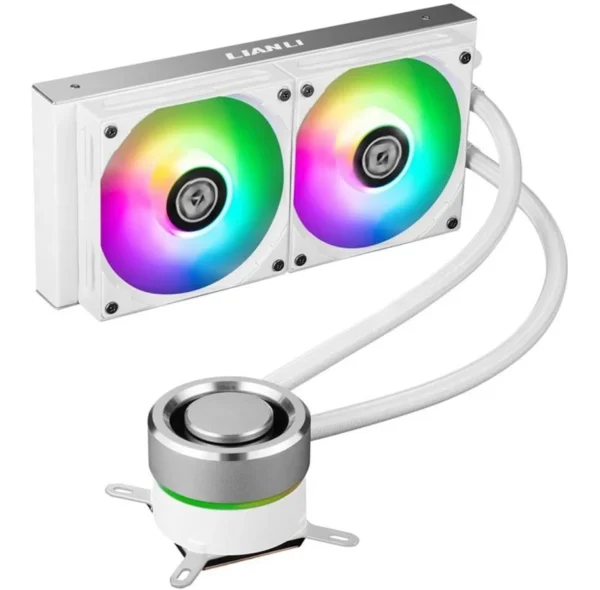 LIAN LI Galahad AIO 240 RGB Black RGB Fans AIO CPU Liquid Cooler Black | White - Image 2